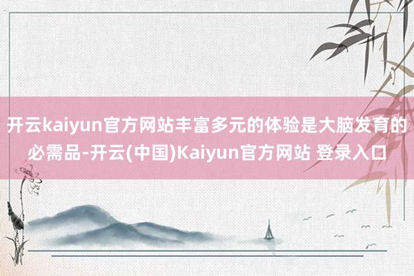 开云kaiyun官方网站丰富多元的体验是大脑发育的必需品-开云(中国)Kaiyun官方网站 登录入口