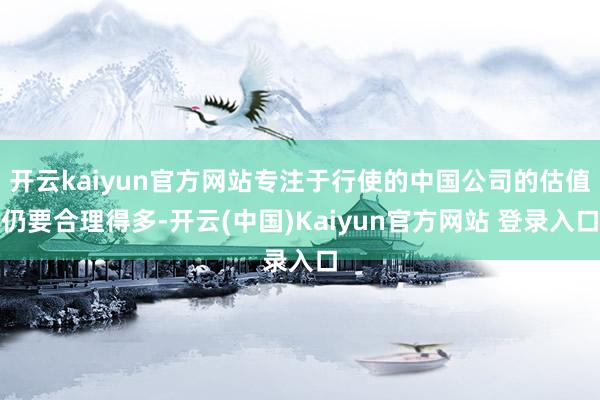 开云kaiyun官方网站专注于行使的中国公司的估值仍要合理得多-开云(中国)Kaiyun官方网站 登录入口