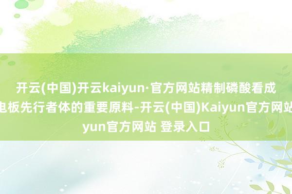 开云(中国)开云kaiyun·官方网站精制磷酸看成磷酸铁锂电板先行者体的重要原料-开云(中国)Kaiyun官方网站 登录入口